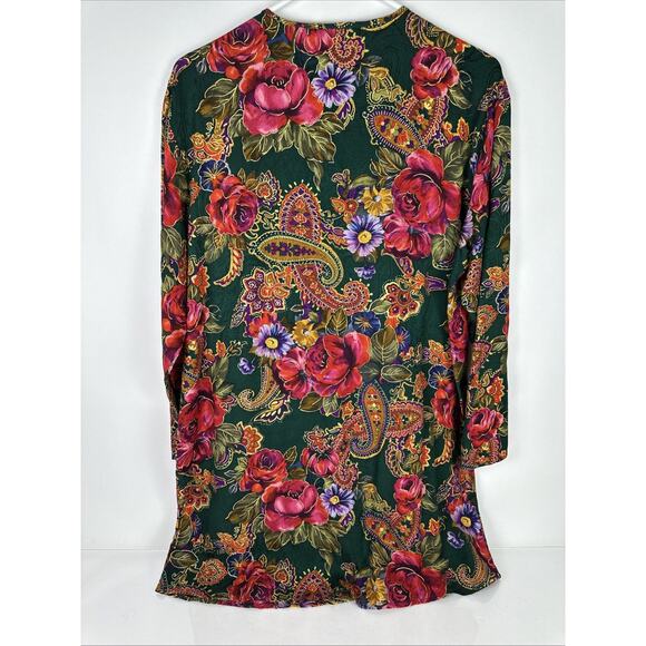 Vintage Victoria Secret Paisley Floral Button Kimono Robe 100% Silk Size Small - Picture 3 of 8